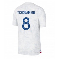 Frankrike Aurelien Tchouameni #8 Bortatröja VM 2022 Kortärmad